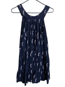 Unbranded Maxi Dress Girls Large Navy Blue and White Penguin Tiered Boho Peasant - Picture 1 of 3