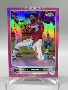 Jazz Chisholm Jr. 2022 Topps Chrome Pink Refractor #91 Miami Marlins
