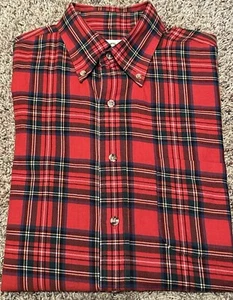 Camicia vintage Viyella con bottoni uomo media rossa a quadri cotone lana manica lunga - Foto 1 di 10