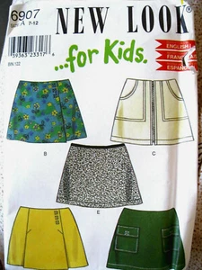 Simplicity 6907 girl SKIRTS age 7-12  22.5-25.5 waist sewing  uncut NEW LOOK - Picture 1 of 5