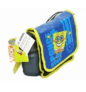 Spongebob Sponge Bob Messenger Insulated Lunch Box Bag with Water Bottle-New!   - Picture 1 of 2