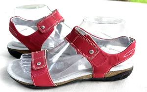 KHOMBU Women's 7M Solace Red K-Comfort Open Toe Sandals Shoes - Picture 1 of 10