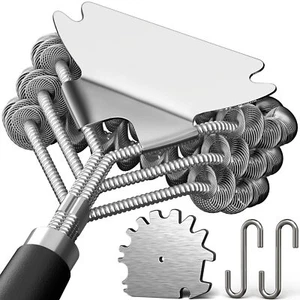 Stainless Steel BBQ Grill Brush & Bristle-Free Scraper Universal Cleaning Tool - Picture 1 of 7
