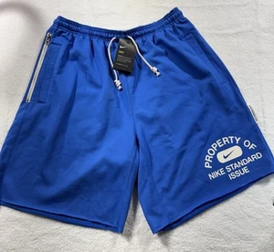 Mens Nike Standard Issue Dri-Fit DD5040-403 Fleece Basketball Shorts Blue Large - Picture 1 of 15