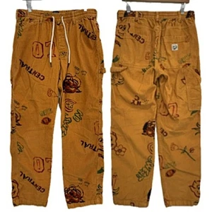 Pantalones de pintor de pana Urban Outfitters BDG Doodle para hombre talla M gráfico dorado - Imagen 1 de 13