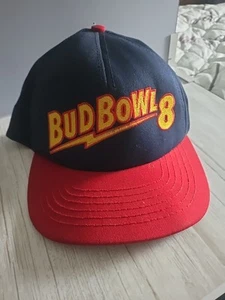 Vintage Bud Bowl 8 Snapback Hat Budweiser Bud Light Style - Picture 1 of 12