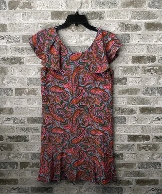 Vestido de seda para mujer J.Crew 4 multicolor cachemira manga acampanada Foto 1 de 4