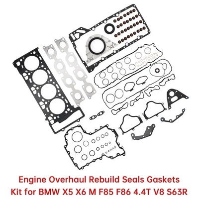 🚗Engine Overhaul Rebuild Seals Gaskets Kit for BMW X5 X6 M F85 F86 4.4T V8 S63R Foto 1 de 4