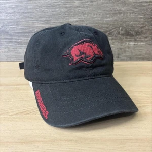 Arkansas Razorbacks Hat Cap Strap Back Mens Black Red NCAA College Football - Picture 1 of 8