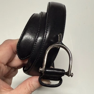 Cinturón ecuestre de cuero italiano vintage Ralph Lauren con hebilla estribo grande Foto 1 de 4
