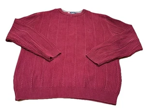Suéter De Colección Chaps Ralph Lauren Para Hombre Grande Rojo 100% Algodón Tejido con Cable Pesado - Imagen 1 de 6
