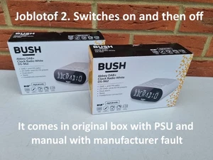 Joblot of 2 Bush Abbey DAB+/FM Clock Radio, White. Lot of 2 Bush Abbey DS962A - Picture 1 of 24