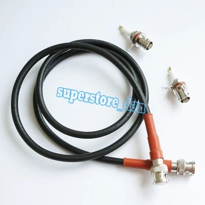 BNC Male 3000V To Plug High Voltage MHV 6Feet RG59 Cable & 2 Female RF Connector - Image 1 of 2
