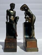 New ListingBronze Bookends Nude Man Woman Art Nouveau Sculpture Circa 1916 â€œClassic Artâ€�