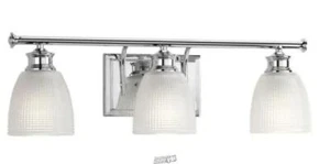 Lucky Collection 24 in. 3-Light Polished Chrome Bathroom Vanity Light with Glass - Picture 1 of 2