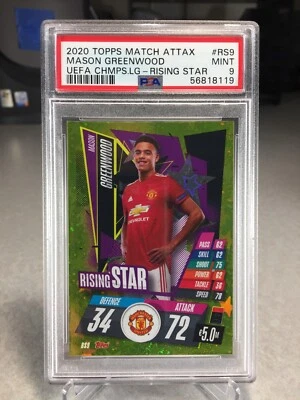 2020 Topps Match Attax Rising Star Mason Greenwood #RS9 - PSA 9 - Image 1 of 2