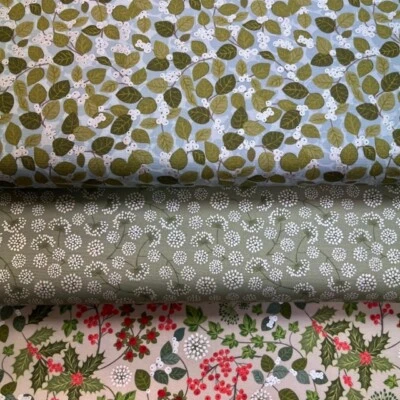 Lewis and Irene 'Winter Botanical' Collection, Fat Quarter, Half or Whole Metre