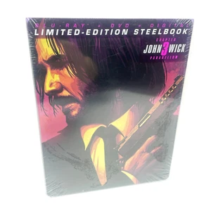 John Wick Chapter 3 Parabellum SteelBook Blu-ray +DVD + Digital *NEW SEALED - Picture 1 of 7