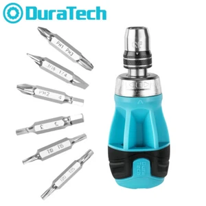 DURATECH 12-in-1 Stubby Ratcheting Screwdriver Multi-bit Short Screw Drivers Set - Picture 1 of 11
