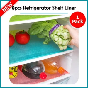 B2G1 FREE 8 Pcs Refrigerator/Shelf Liner Refrigerator mats Cabinet Liner Shelf - Picture 1 of 7