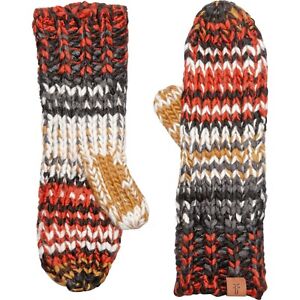 FRYE Red Multi Color Marled Chunky Knit MITTENS Womens One Size  Rt $58 NEW