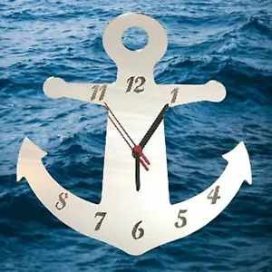 Anchor Shaped Clocks - Many Colour Mirrors & Solid not mirrored Colours - Picture 1 of 6