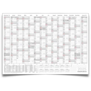 Grosser PREMIUM Wandkalender Wandplaner Jahreskalender 2025 - grau, 14 Monate - Bild 1 von 24