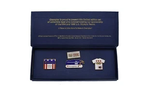Champion Commemorative Olympic Pin Set 1994 & 1996 Lillehammer & Atlanta GA - Bild 1 von 4