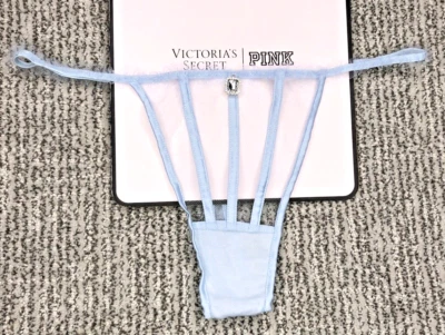 Victoria's Secret Dream Angels Nuevo con Etiquetas Grande Azul Brillo Tul Tanga Panty Volantes Foto 1 de 4