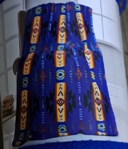 Nueva manta de regalo reversible nativa azul real 50x60 suroeste azteca polar - Imagen 1 de 2