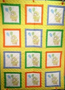 New Handmade Baby Quilt / Wall Hanging "Ducks with Balloons" 50" H x 38" W