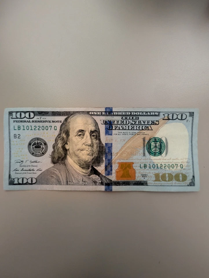 Birthday Note December 10  2007 Or October 12 2007 $100 - Image 1 of 1