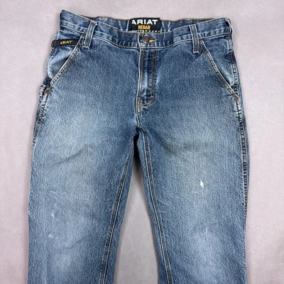 Pantalones de mezclilla Ariat para hombre 32x30 azul barra de refuerzo M4 corte bota ropa de trabajo elástica angustia (etiqueta 32x32) Foto 1 de 4