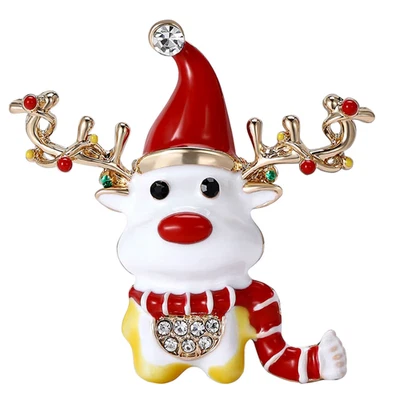 Lindo Mini Broche Ciervo Navidad Esmalte Reno Prendedor Vacaciones Invierno Joyería Regalo Foto 1 de 4
