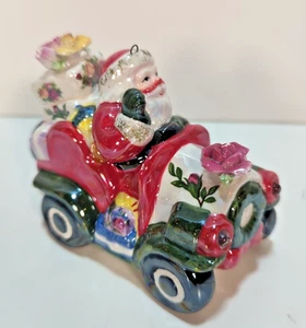 Royal Albert Christmas Ornament Old Country Roses Santa In His Truck 1962 Whimsy - Picture 1 of 14