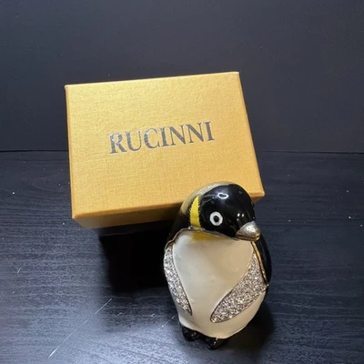 Caja de baratija con bisagras con bisagras Rucinni Penguin nueva en caja Foto 1 de 4