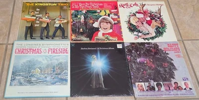 CHRISTMAS 8 Vinyl LP Lot: Kenny Rogers Dolly Parton Kingston Trio Barbra Streisa Foto 1 de 3