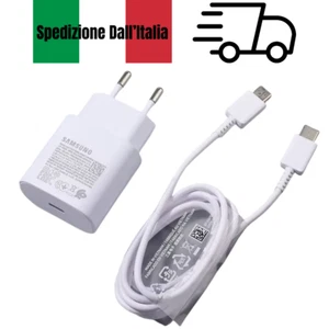 CARICATORE + CAVO 25 W PD RICARICA RAPIDA PER SAMSUNG S24 S23 A14 A15 A25 Z FLIP - Foto 1 di 8