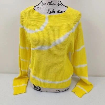Yellow & White Wide Neck Sweater M Blush & Bloom - Imagem 1 de 4
