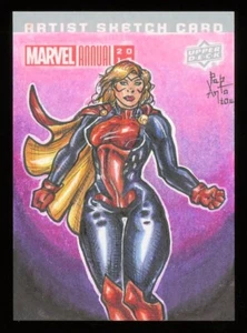 2017 UD Captain Marvel Annual Artist Sketch Card by Chris Papantoniou - Picture 1 of 2