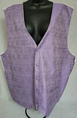 Chaleco Umo Lorenzo Para Hombres Pre Atado Pajarita Bolsillo Cuadrado Talla 4XL Púrpura Paisley NUEVO Foto 1 de 4