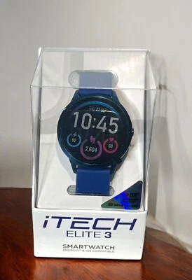 Умные часы iTech Elite 3 фитнес-трекер унисекс взрослые Bluetooth силиконовый ремешок - Изображение 1 из 4