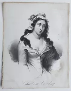Charlotte Corday die Mörderin von Marat Lithographie - Bild 1 von 1
