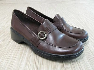 Clarks braune Damen-Slipper Leder US 7,5 M bequem 2-Zoll-Absatz Halbschuhe Schuhe - Bild 1 von 9