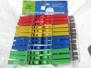 NEW Colors Plastic Clothes Pins Hanging Laundry Hanger pegs - Picture 1 of 3