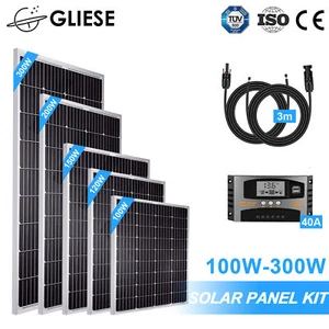 Solarmodul Monokristallin 100 120 150 200 300Watt Solarpanel Kit 12V Solarsystem - Bild 1 von 30