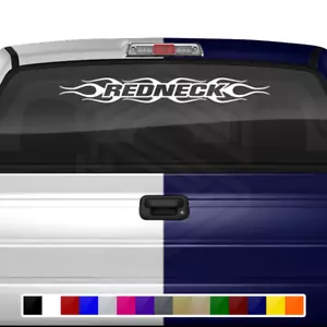 #124 REDNECK Decal Sticker Windshield Vinyl Graphic Banner Redneck Flames Truck - Foto 1 di 6
