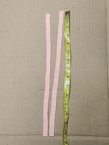 Peachy Pink Two Hair Ribbons 14" Long - Picture 1 of 2