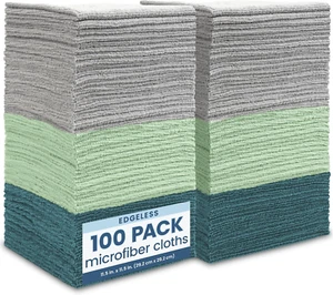 100 Pack Microfiber Cleaning Cloths Soft Lint Free Towels for Car Home Glass - Picture 1 of 6