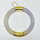 Vintage Chinese 14K Yellow Gold Jade Size 7.5" Hinged Bangle Bracelet 69g